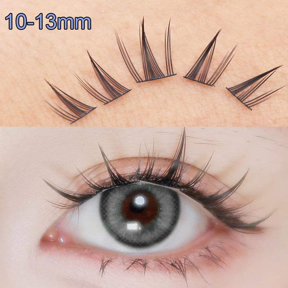 Butterfly Girl Adhesive-Free Sunflower Manga V-Shape Natural False Eyelashes for Halloween Cosplay