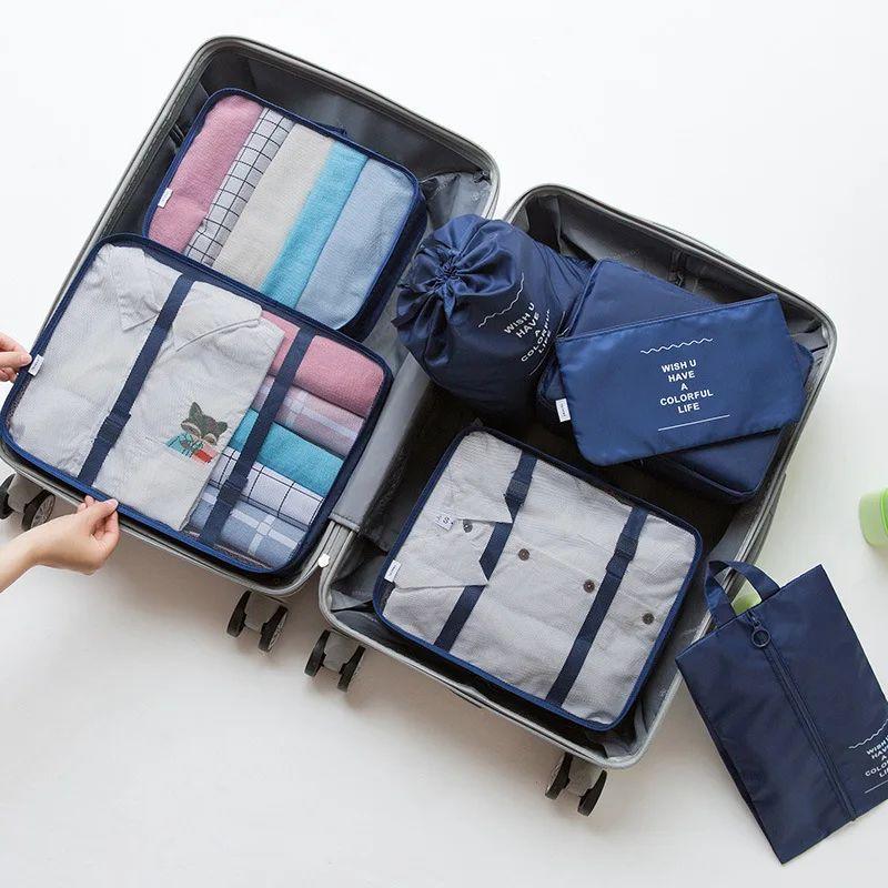 7-piece Travel Storage Bags Suitcase Clothes Sorting Bags Luggage Organizer for Clothes Shoe Waterproof