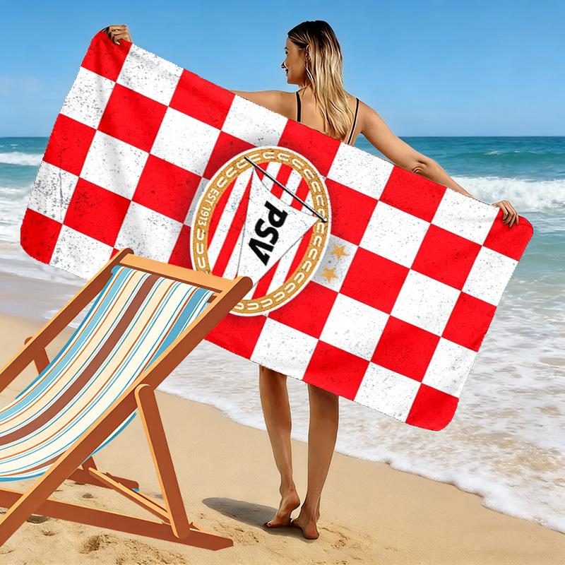 PSV Eindhoven Aufdruck Strandtuch, Großes Weiches Schnelltrocknendes Handtuch für Strand Camping Schwimmen