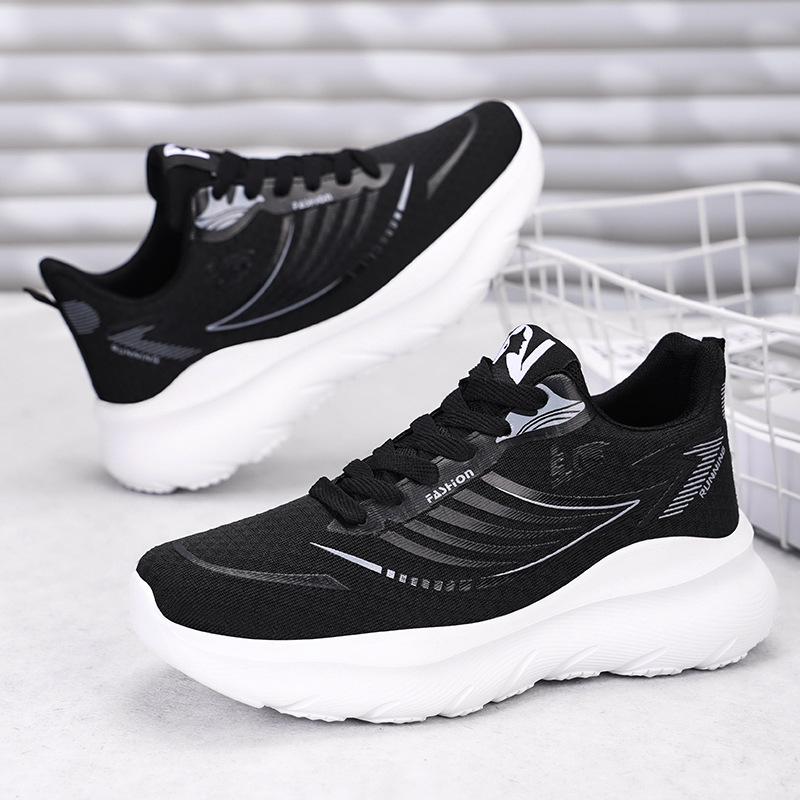 Sneakers women's new flying woven light mouth single shoes soft sole not tired feet running shoes fashion casual shoes