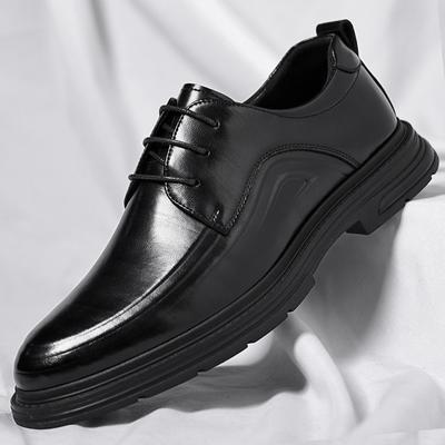 Leather Shoes Men's Low-top Trendy Casual Dress Shoes Men's British Style Groom Wedding Shoes 2025