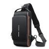 Men's Waterproof Anti-Theft Crossbody Bag with Combination Lock - Nylon Chest Pack for Motorcycle