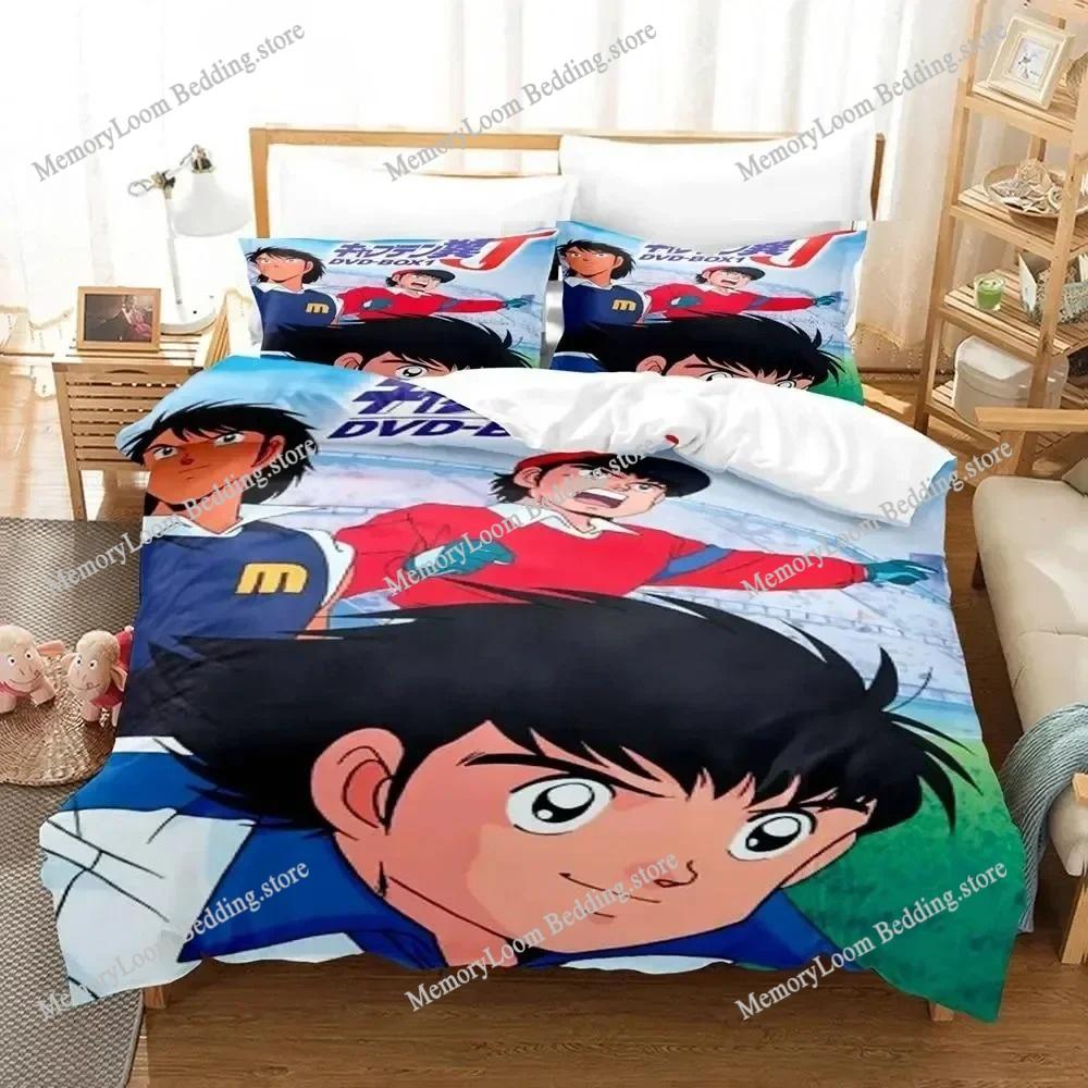 3D Printed Anime Captain Tsubasa Bedding Set Boys Girls Twin Queen Size Duvet Cover Pillowcase Bed Kids Adult Home Textileextile