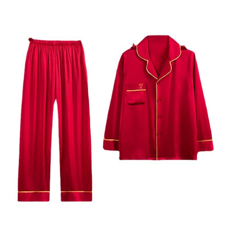 Spring And Summer Newly Married Women'S Wedding Pajamas Set Japanese High-End Wedding Red