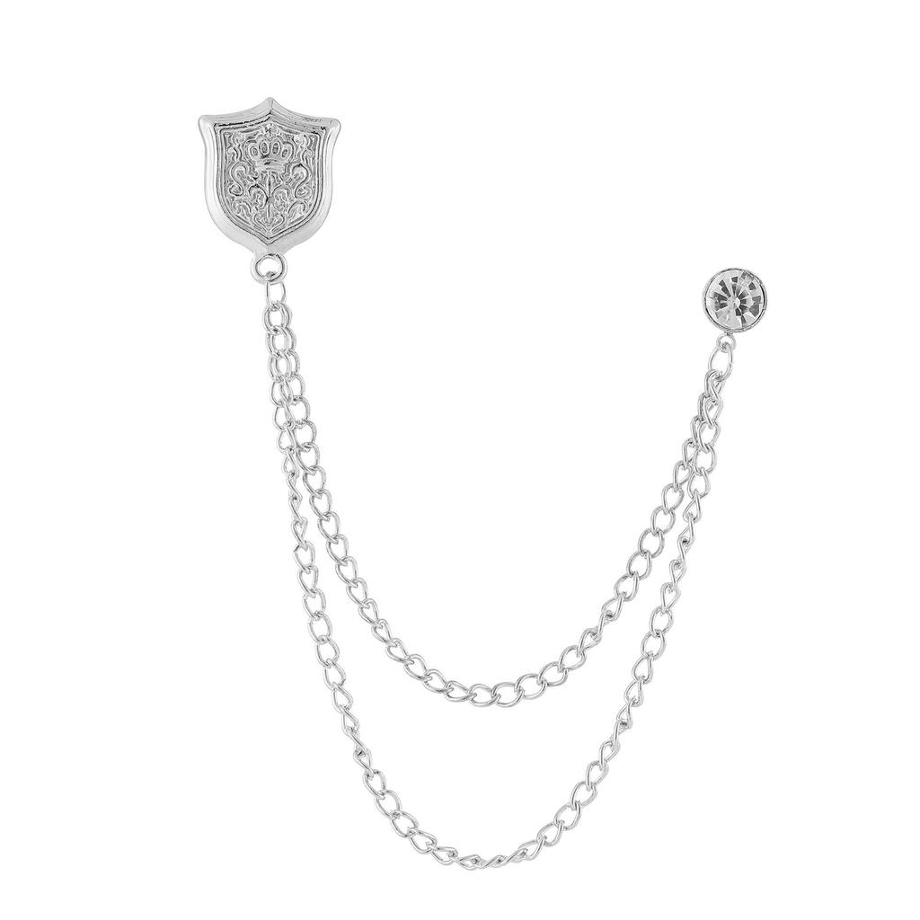 Men's Luxury Lapel Pin Brooch Set - High-End Suit Chain Badge for New Year Gift