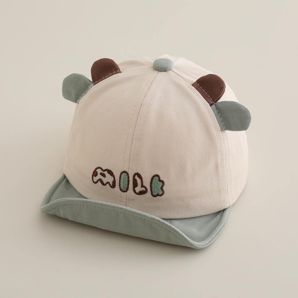 Newborn Baby Cow Print Cute Baseball Cap 48-50cm 6-24M for Infant Boys Girls Soft Cotton Adjustable Sun Hat Breathable Outdoor