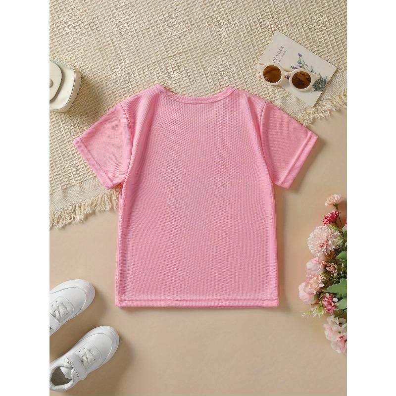 European Sizes Girls' Summer Fashion "I JUST REALLY LIKE SNACKS OK" Short Sleeve T-Shirt | Juice Snack Element Print