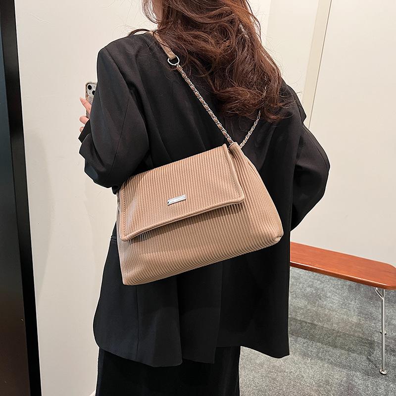 Prémiová retro skládaná taška přes rameno, dámská módní řetízková taška přes rameno