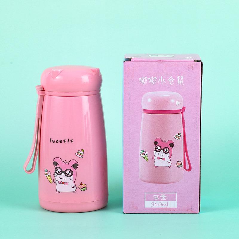 Cănuță Activitate Hamster Studentă Sticlă Portabilă Cană de Apă Cartoon Drăguț Cană cu Sfoară