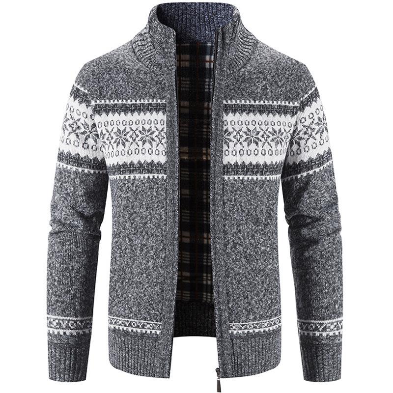 Winter Herren Fleece Strickjacke Weihnachten Strickpullover Mantel Business Casual Jacke Hohe Qualität Herren Wolle Kaschmir Kleidung