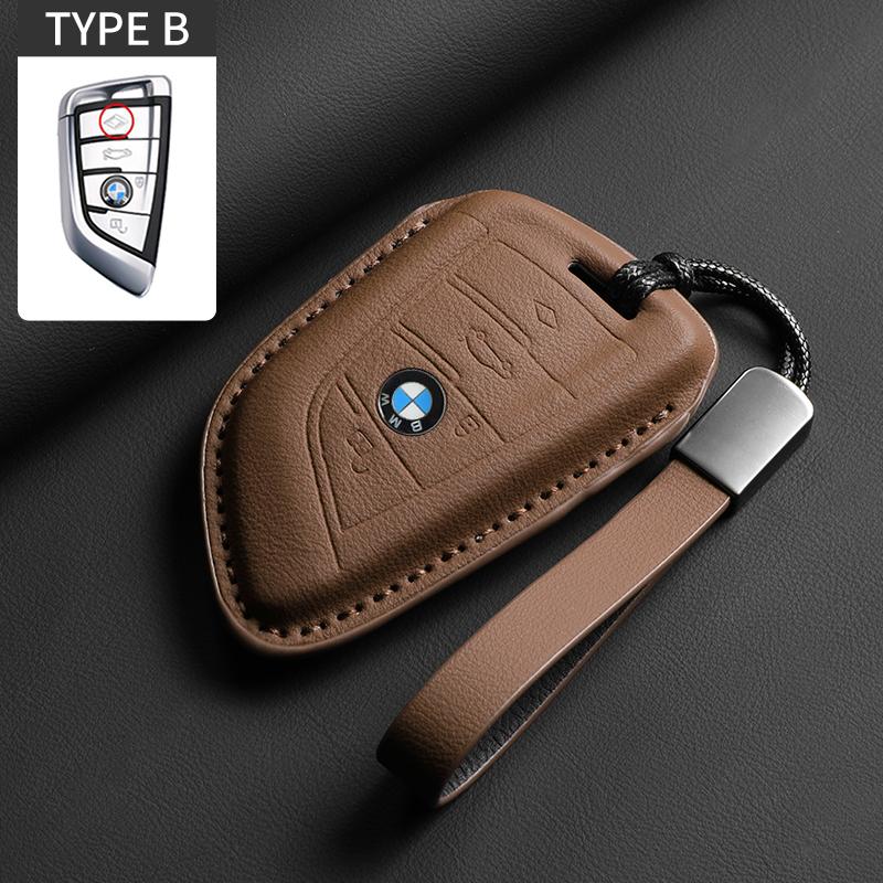Leather Car Key Case Full Flip Shell For BMW 1 3 5 7 Series 320i 530i 550i F20 F15 F16 F48 G20 G30 G01 G02 G05 G11 X1 X3 X4 X5 NH8