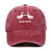 Retro goose print baseball cap with casual dad hat suitable for men's worn-out duck patterned sports hat