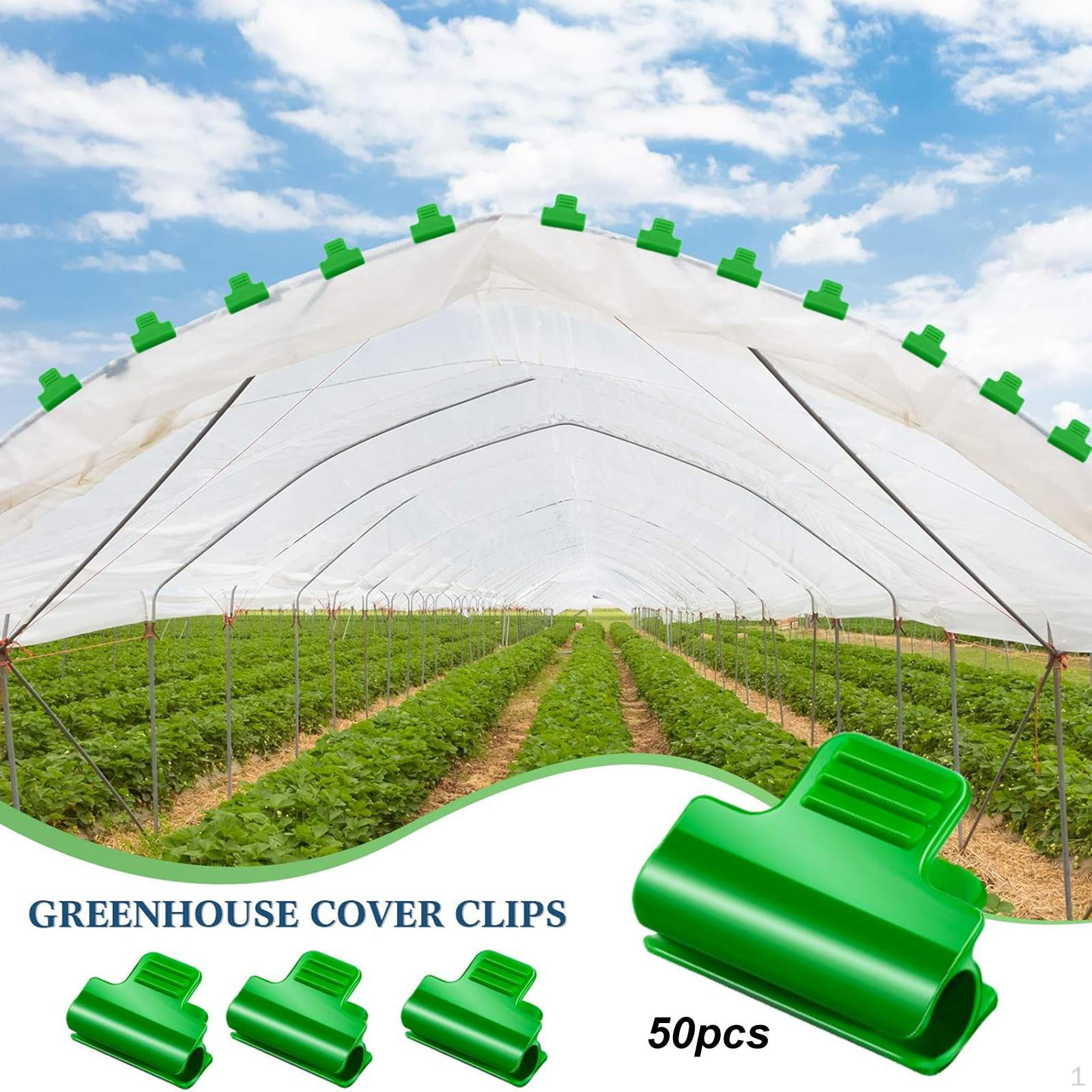 

50 Greenhouse Clips for Plant , Tunnel Clips, Garden Supports, Cover Fasteners, Made of PP 6mm