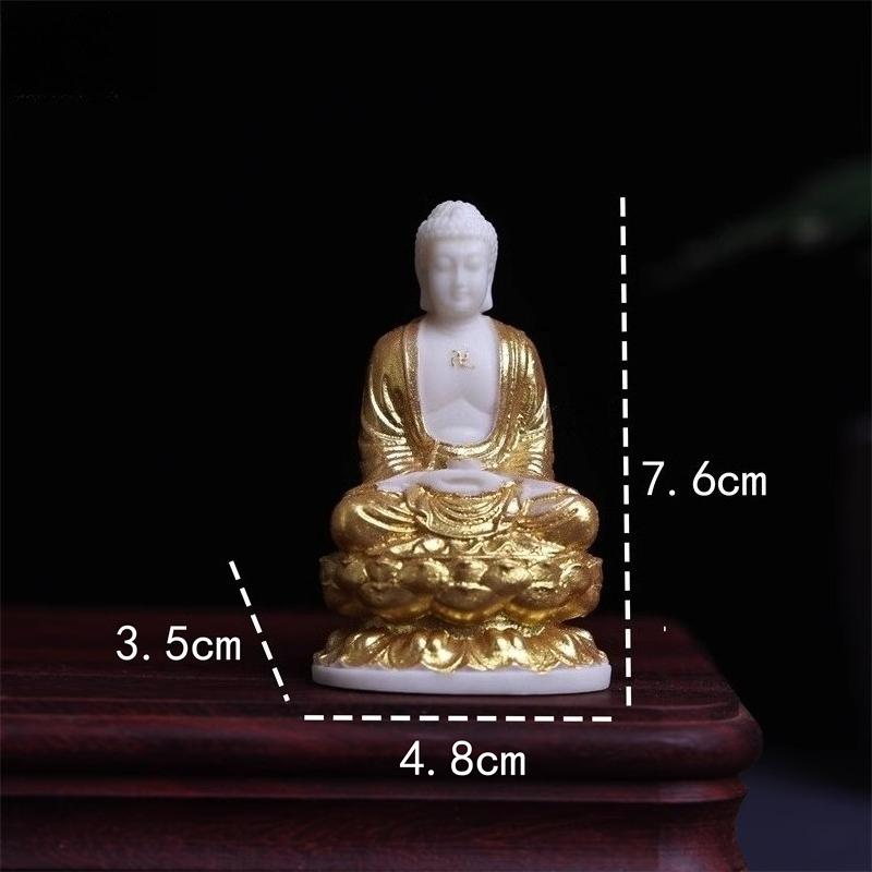 Ivory Fruit Powder Buddha Statue Chinese Style Buddha Statue Feng Shui Ornament Ivory Fruit Powder Pressed Crafts Home Decor