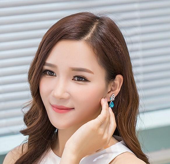 Crystal Round Dangle Earrings - Korean & European Style Fashion Accessories