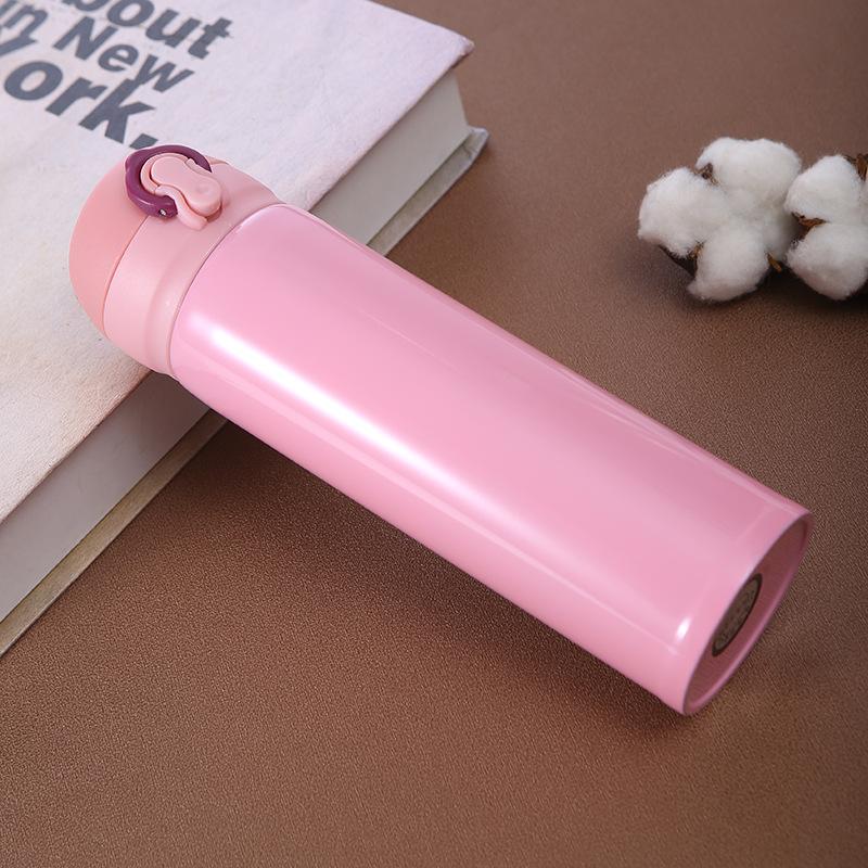 380-500ml einfarbiger 304 Edelstahl doppelwandiger Becher mit Deckel, Studentenwerbebecher, Geschenkwasserbecher, Isolierbecher