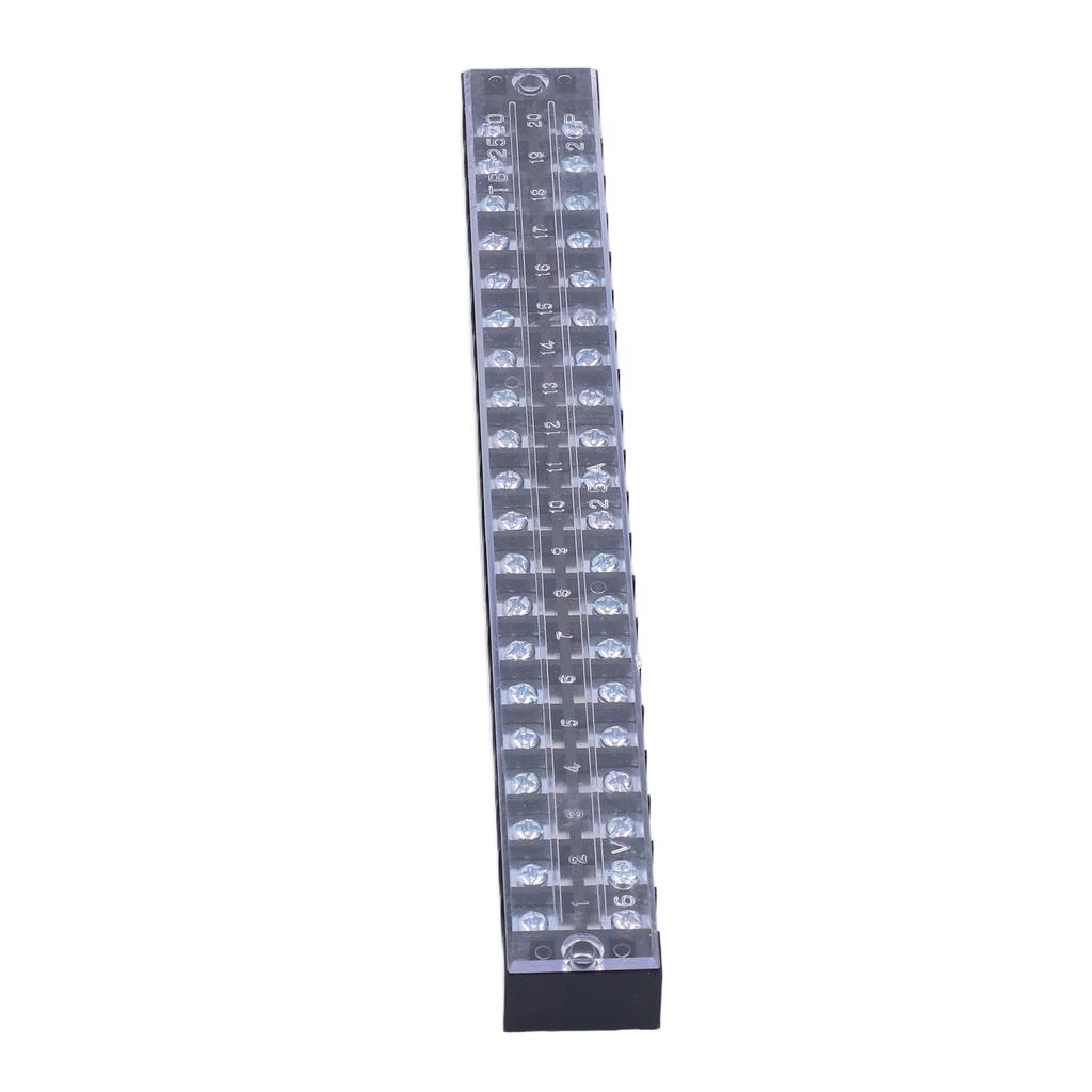 15pcs TB‑2520 Terminal Block 20 Position Dual Row 600V 25A Screw Terminal Strip Blocks