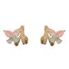 Elegant Zirconia Enamel Butterfly Stud Earrings – Unique, Shiny Design for Women