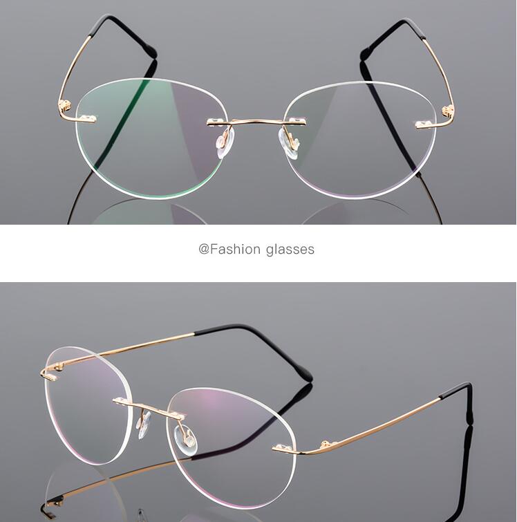 Framless Round Myopia Glasses Finished Women Men Ultra-Light Rimless Shortsighted Prescription Eyeglasses 0 -0.5 -0.75 To -6.0