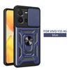 For Vivo Y35 4G Case Vivo Y35 4G Cover Vivo Y35 4G Magnetic Ring Holder Armor Phone Case Slide Camera Protect Back Cover
