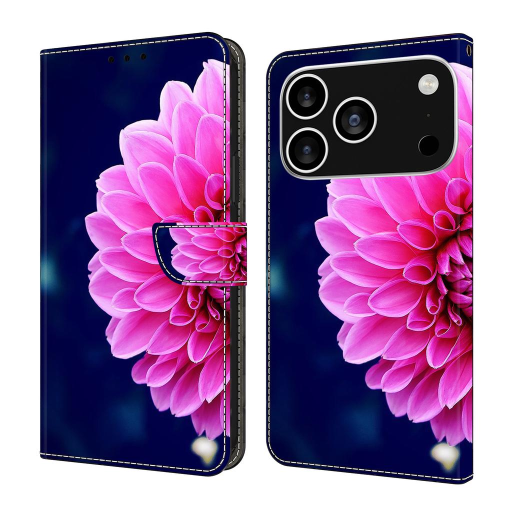 For iPhone 17 Pro Case 3D Pattern PU Leather Wallet Phone Cover with Stand