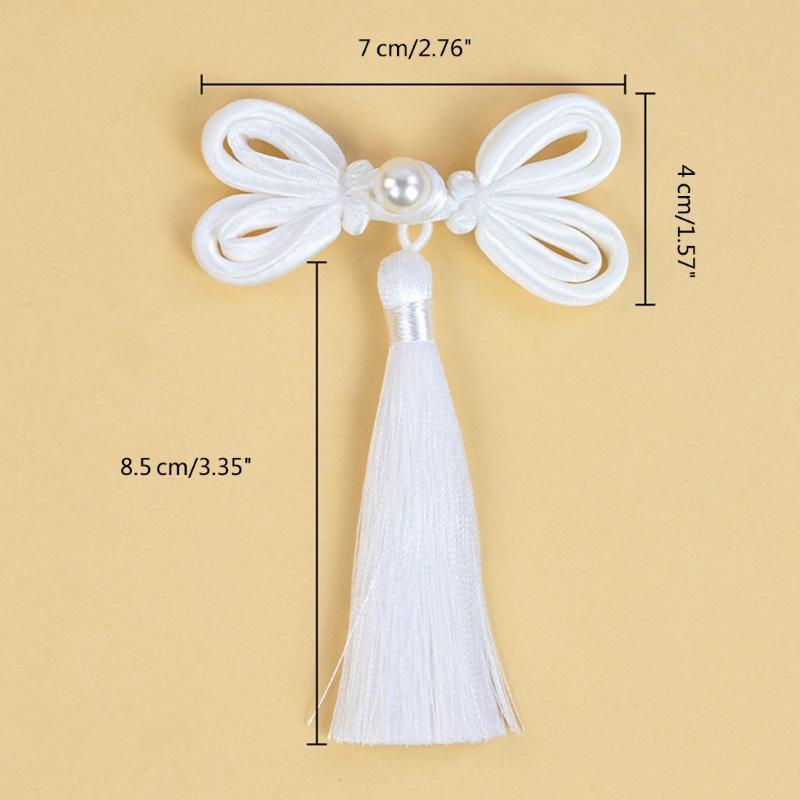 Butterfly Fringe Shape Chinese Cheongsam Knot Button Closure Ribbon Fastener Costume Tang Shirt Suit DIY Sewing Craft