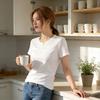 Basic Cotton T Shirt For Women With Short Sleeves And Round Neck For Casual Summer Wear