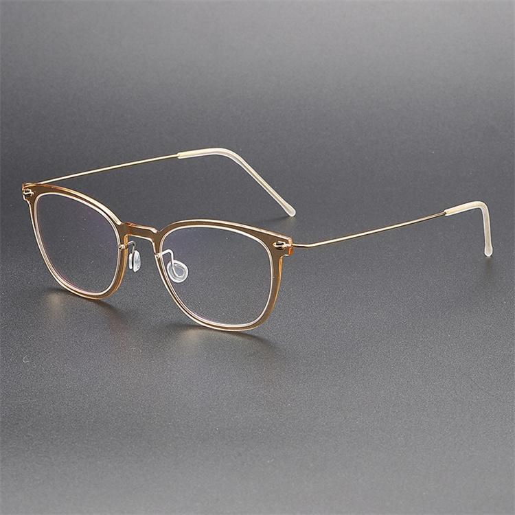 Denmark Brand Screwless Titanium Glasses Frame Men Retro Square Ultralight Eyeglasses Women High Quality Spectacles Frames 6609