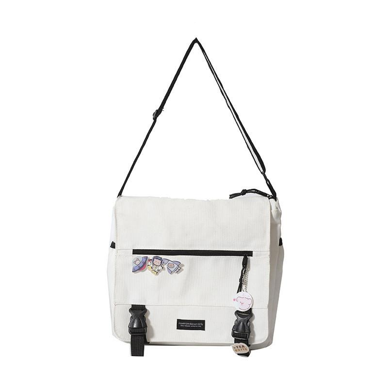 Chic Large Capacity Shoulder Crossbody Bag For Students Modern Urban Minimalist Design белый
