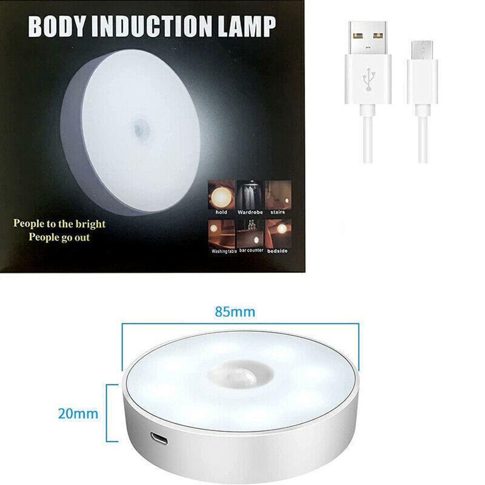 Cabinet Bedroom Wall-Mounted USB Rechargeable Motion Sensor Human Body Induction Lights LED Wireless Night Light