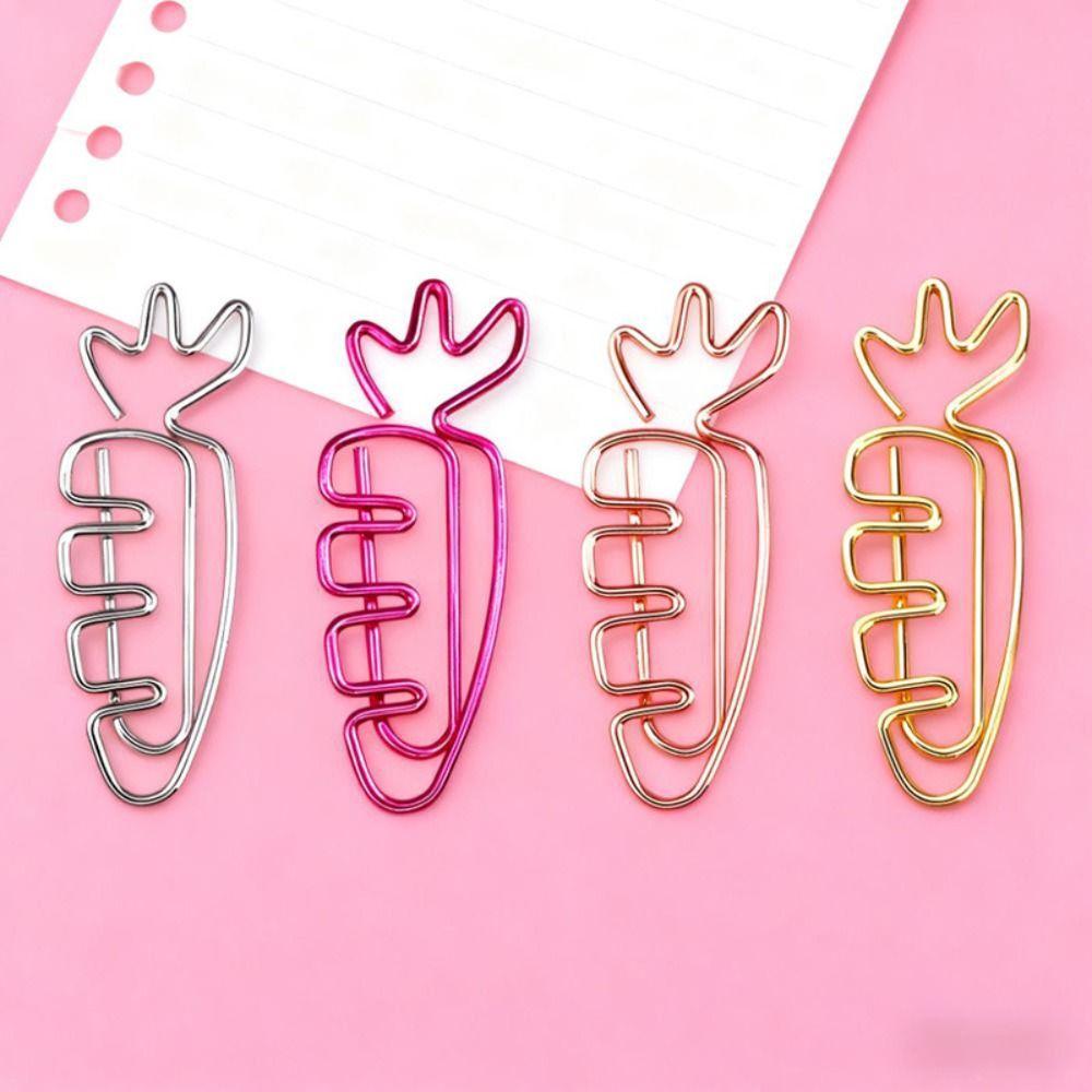 20pcs Cartoon Metal Paperclip Metal Paper Decorative Clip Students Stationery Bookmark Holder Home