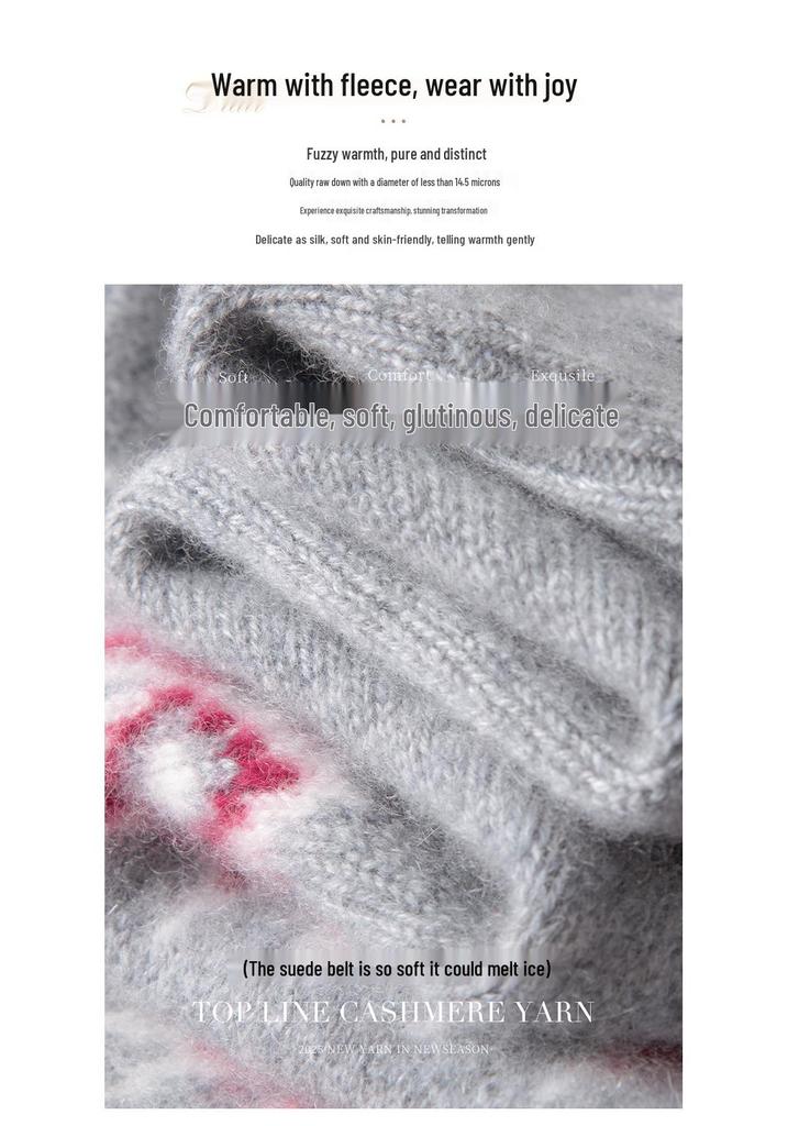 Women's Forest-Style Retro Fair Isle Knit Cashmere Cardigan - Autumn/Winter Loose Fit, Lazy Style, Thickened Sweater.