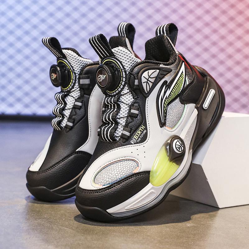 Jungen 2025 Herbst Leder Basketballschuhe - Verschleißfest, Rutschfest Sportsneaker für Kinder