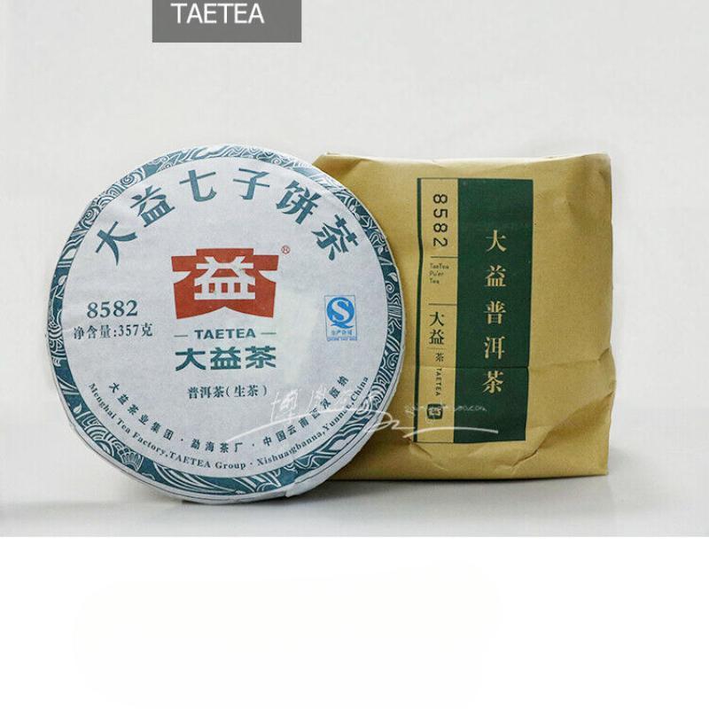 2016 TAETEA 8582 Menghai Dayi Puerh Сырой чай Пуэр Зеленый Шэн Пуэр Чайный пирог 357г — фото 7
