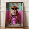 Vintage Black Cat Bathroom Wall Art, Toilet Fun Wall Art, Funny animal Bathroom Art, Quirky Bathroom Wall Decor, Bathroom Print