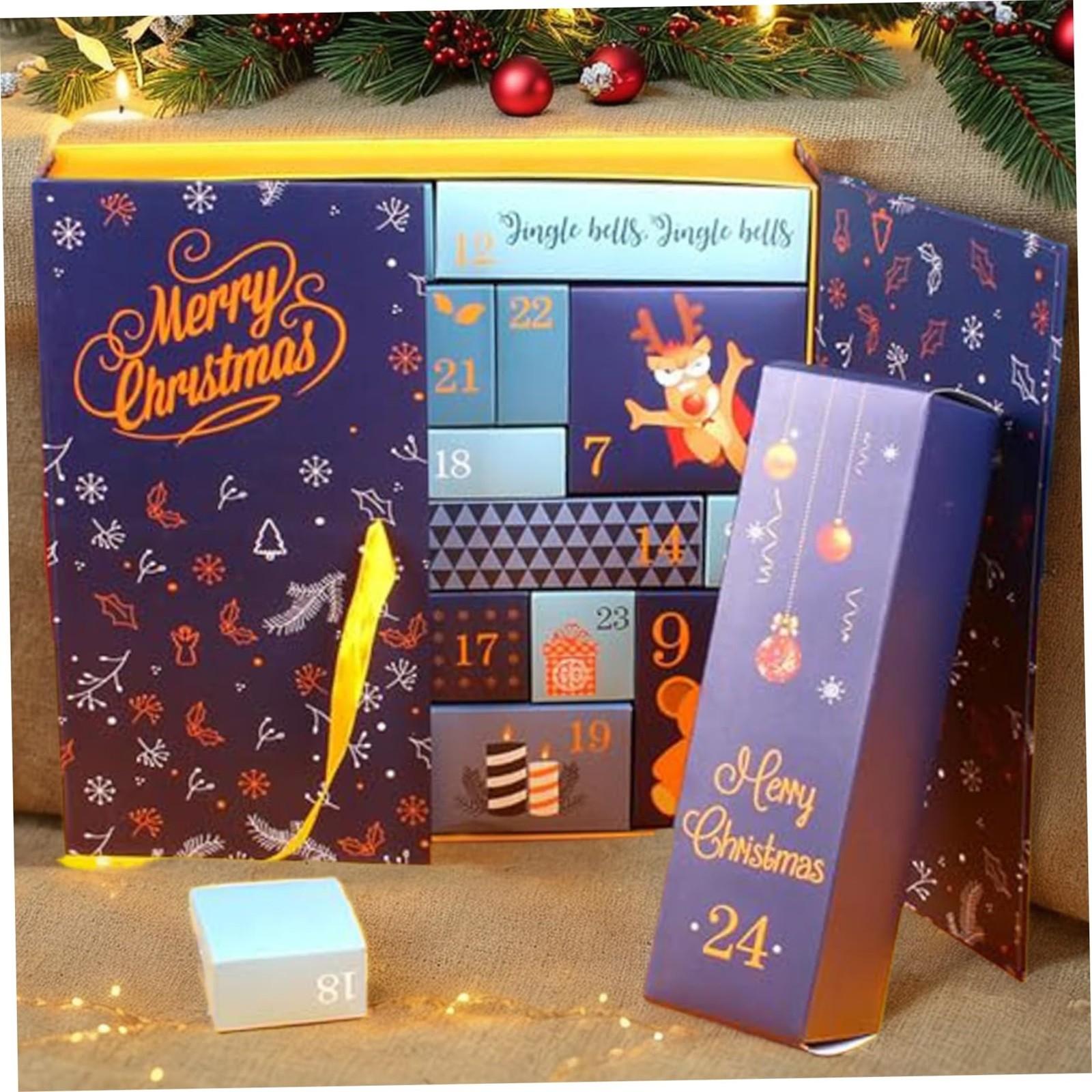 

Рождественский календарь обратного отсчета BlindBox Пустая коробка Подарочная коробка в канун Рождества Маленькая подарочная упаковочная коробка Пустая коробка One Size