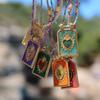 Fashion, Simple and Colorful Love Tarot Card Pendant Necklace for Women In Europe and America