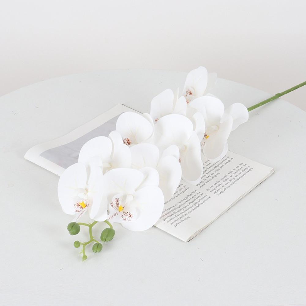 98cm Artificial Phalaenopsis Branch 3D Printing Fake Moth Orchids Green Plant  Wedding Party