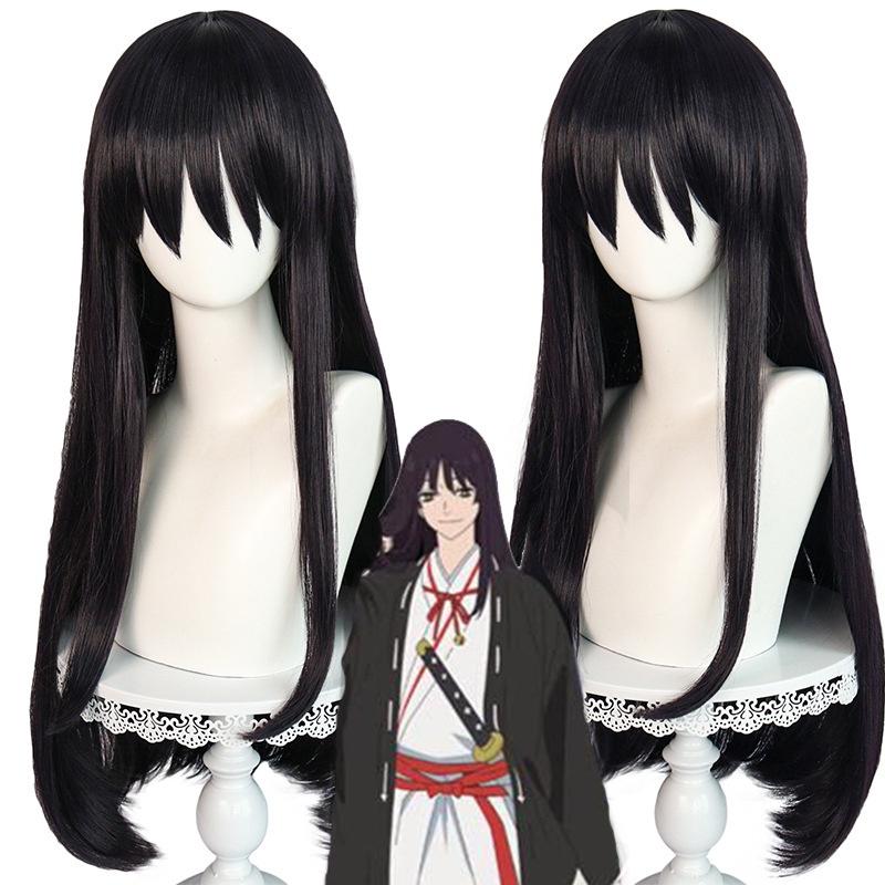 Hell Music Satou Asami Men Door Kirima Black Straight Cosplay Anime Wig