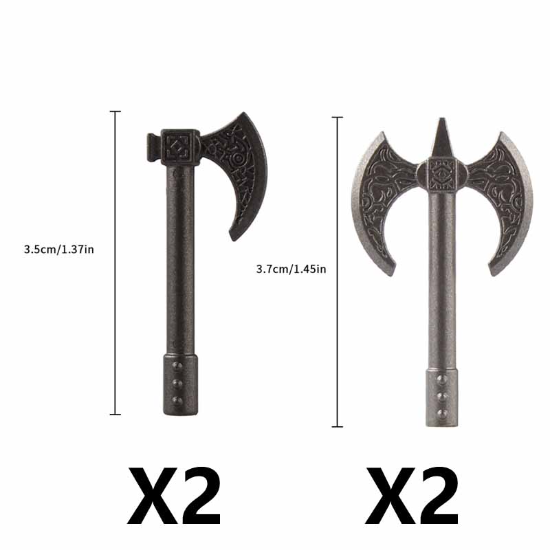 12/24 bucăți figurine medievale kit de accesorii pentru arme blocuri de construcție sabie regele scut regele leu topor de luptă trident topor cu două tăișuri jucărie din cărămidă
