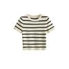 Women's Fashion Striped Retro O Neck Short-sleeved Women's Pullover Chic Top