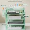 Metal Office Desk Organizer: Bookends, File Rack, and Stationery Holder