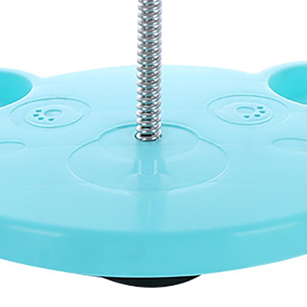 Cat Treat Dispenser Toy Plastic Cute Bear Shape Leaky Food Circle Ball Track Feeder Toy with Spring