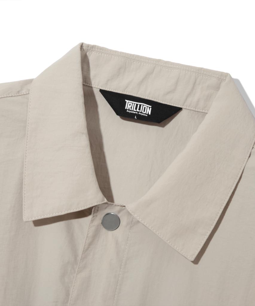 TRILLION Utility Big Pocket Nylon Short Sleeve Shirt [Sand]