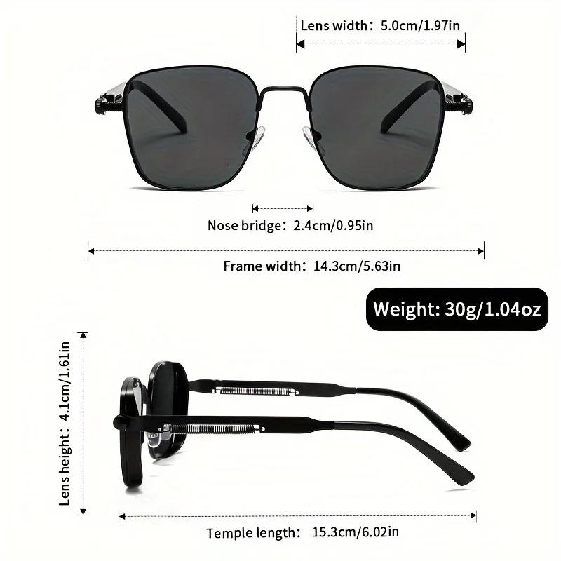 5 Piece Set of Fashionable Steampunk Style Square Glasses for Men's Decorative Glasses