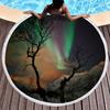 Beautiful Aurora Round Beach Towel with Tassels,Sand Free Quick Dry Circle Beach Blanket Roundie Yoga Meditation Mat Picnic Rug