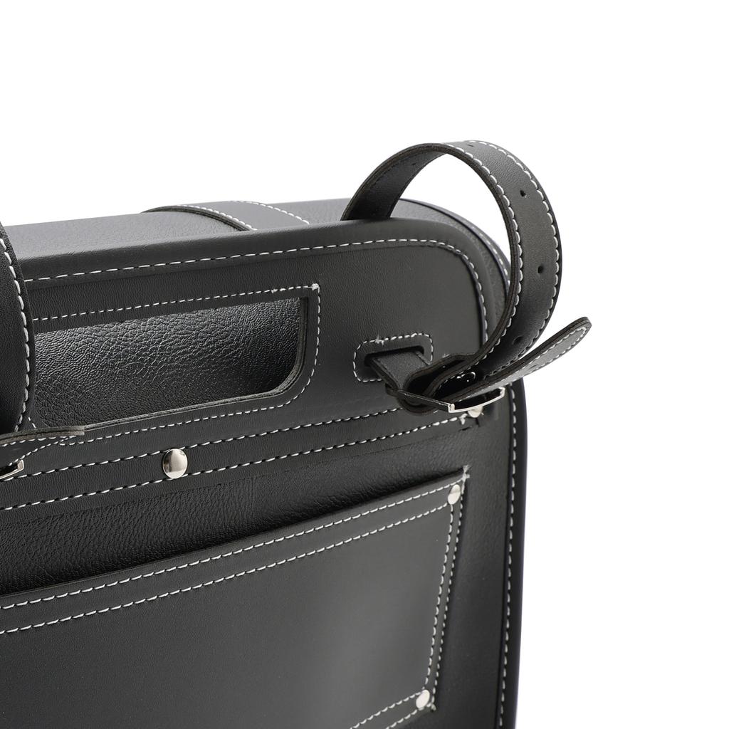 Zadní brašna z PU boční sedlové brašny, zadní brašna, pouzdro na zavazadla, úložný prostor, černá pro motorku