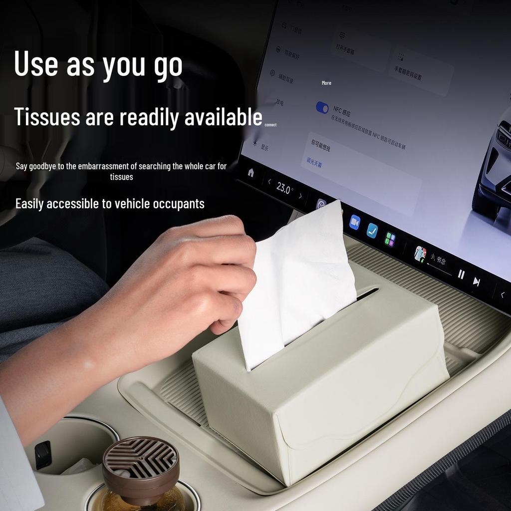 Foldable Magnetic Car Tissue Holder for Xiaomi YU7/SU7 Dashboard