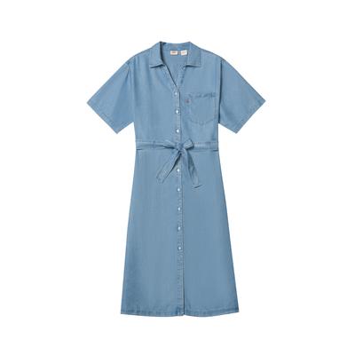 Levis American Denim Comfortable Versatile Short Sleeve Dress Women Dresses 006QO-0000