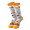 Halloween Pumpkin Mid-Calf Socks - Unisex Casual Cotton for European & American Festivities